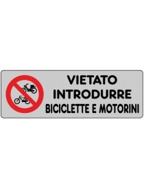 ETICHETTA ADESIVA "VIETATO INTRODURRE BICICLETTE" cm 15x5