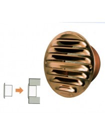 Griglia circolare da incasso in rame, con rete. Fornita con pellicola trasparente antigraffio.
