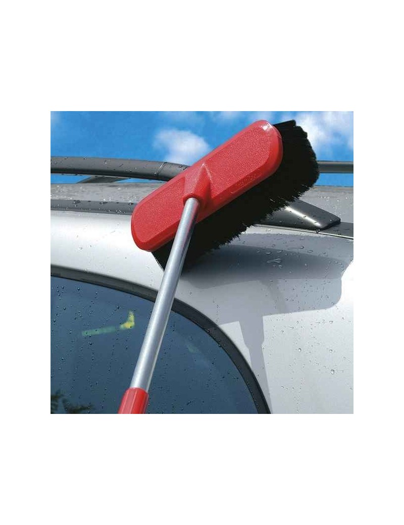 Idrospazzola in PVC da collegare al tubo dell'acqua per una perfetta pulizia di auto e camion. Le setole morbide non graffiano n